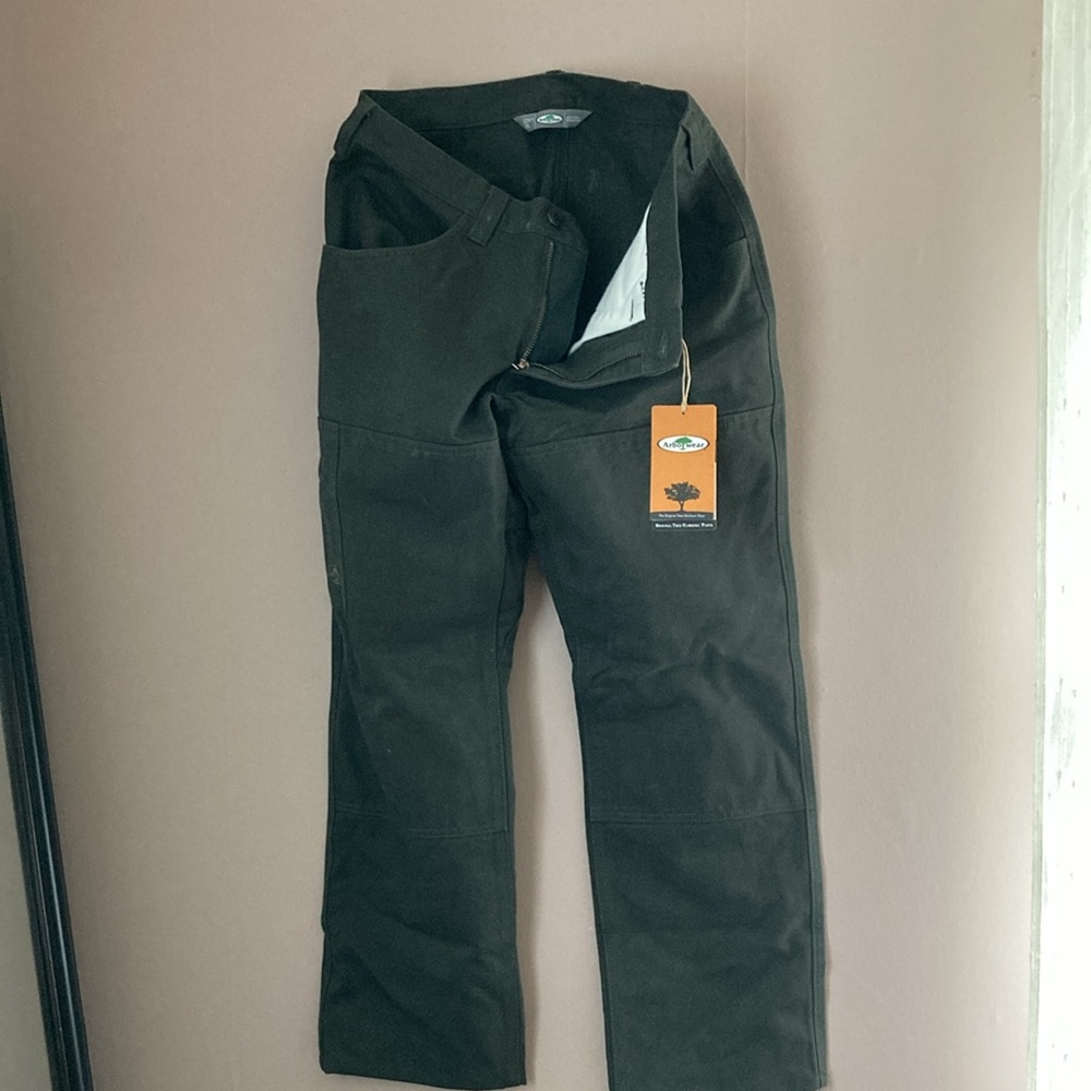 New Arborwear Original Tree Climbers Double Knee Pants Canvas 32 X 28 Moss Green